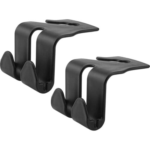 2 Pcs Universal Car Double Hooks for Purses Bags Cloth Grocery Headrest Organizer Purse Hanger 20 kg Bearing