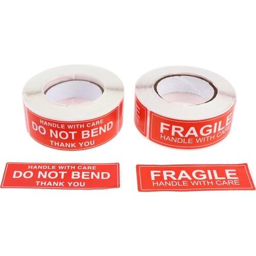 250 Fragile Stickers 1x3in Handle with Care Thank You 500 / Roll Warning Labels