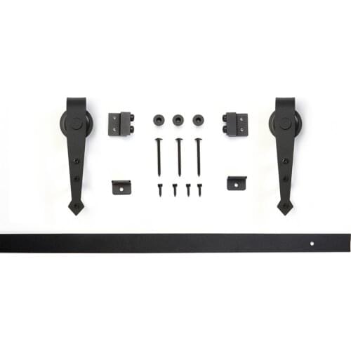 3.3 FT High Cost-Effective Black Carbon steel REAL mini flat track barn door hardware for kitchen Bathroom cabinet door