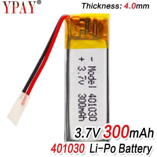 3.7V 300mAh 401030 Lithium Polymer Li-Po li ion Rechargeable Battery For MP3 MP4 MP5 GPS DVD tablet Bluetooth camera Lipo cell