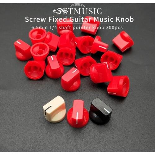 300pcs Screw fixed Music Knob 6.5mm Shaft Guitar Effects Pedal Pointer Knob 1/4 Shaft Mixed Colour