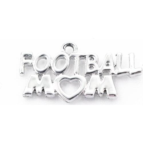 50pcs/lot Football Mom Dangle Charms Hanging Charm DIY Bracelet Jewelry Accessories Charms
