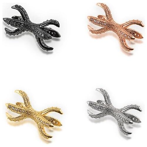 8*22mm Alien Claw crystal micro pave cz zircon cubic zirconia beads DIY Copper necklace charm bracelet connectors rf2c