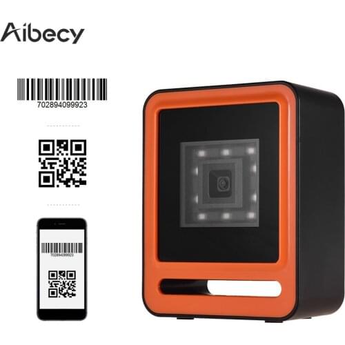 Aibecy Hands-free USB Wired 1D/2D/QR Barcoder Scanner Desktop Omnidirectional Bar Code Reader Continue Scan/Auto Sense Mode