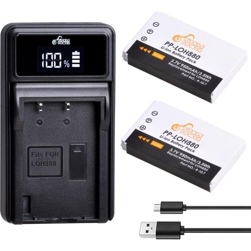 R-IG7 Battery + LED USB Charger for Logitech Harmony LOH880 880 900 720 850 885 890 Pro H880 Universal Remote