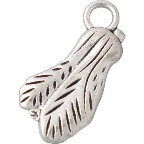 RAINXTAR Fashion Alloy Vegetable Cabbage Charms 11*24mm 50pcs AAC479