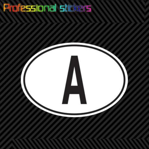 A Austria Country Code Oval Sticker Decal Self Adhesive Austrian Euro Stickers for Motos, Cars, Laptops, Phone
