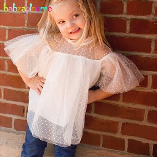 Babzapleume 2018 Summer Tops For Kids Costume Girls Clothes Short Sleeve White Princess Baby T-shirt Children Clothing BC1709