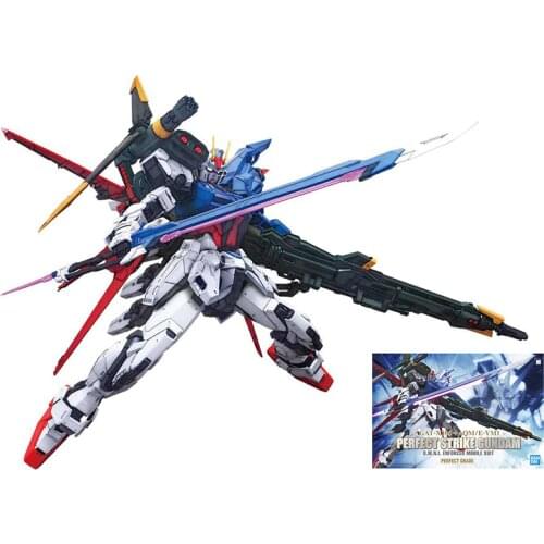 Bandai Gundam Assembly Model Kit Anime Figure PG 1/60 GAT-X105 Perfect Strike Gundam Genuine Action Figures Gifts for Children