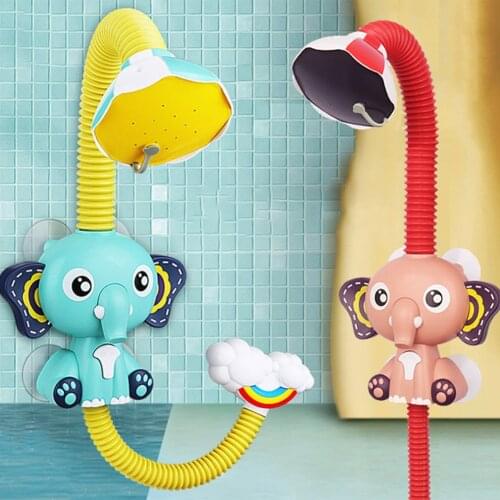 Baby Bath Toys Electric Elephent Animal Sucker Electric Shower Rain Head Electric Water Spray Toy For Swimming Bathroom Baby Toy