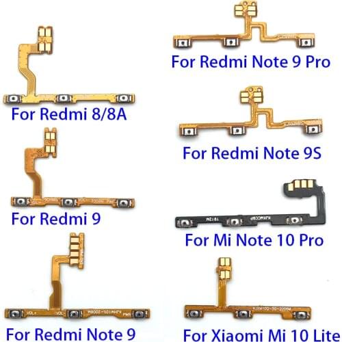 Power Switch On/Off Button Volume Key Button Flex Cable For Xiaomi Redmi 9 Note 9 9S / Mi 10 lite / Note 10 Pro