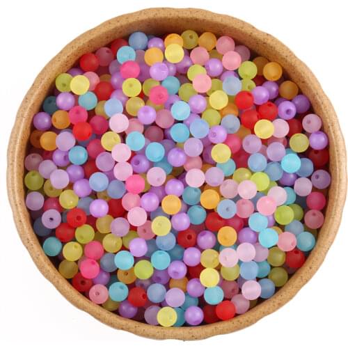 100/300Pcs 6mm 8mm 10mm Matte Candy Color Acrylic Round Spacer Beads For Jewelry Making DIY Jewelry Accessories For Handicrafts