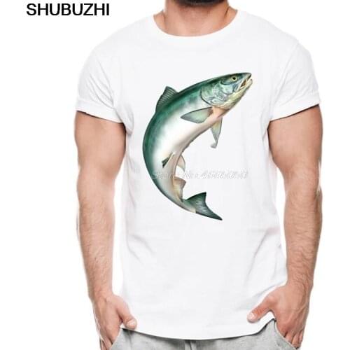 Fashion Sushi Salmon Rainbow trout Food Men T-shirt men The Happiest Fish Retro Jumping fish T Shirts Casual Funny Tops