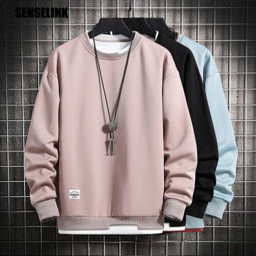 Men Streetwear 2021 New Fashion Casual Cotton Brand Long Sleeve Harajuku Solid Color Sweatshirts classic Men Clothes Sweatshirts