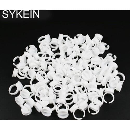 100 Pieces/Set Eyelash Extension Glue Rings Glue Holder Tool Kit Set Professional Makeup Disposable Adhesive Eyelash Beauty Tool