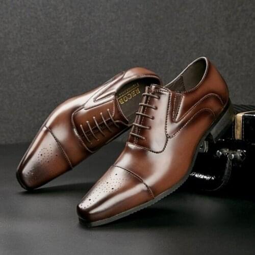 New four seasons leather hand-polished color carved brogues mens business formal dress single shoes a2