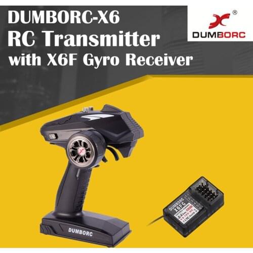 New DUMBORC-X6 6CH 2.4G RC Radio Controller Transmitter with X6FG Receiver +Mixed Mode for RC Car Boat Tank Support DIY