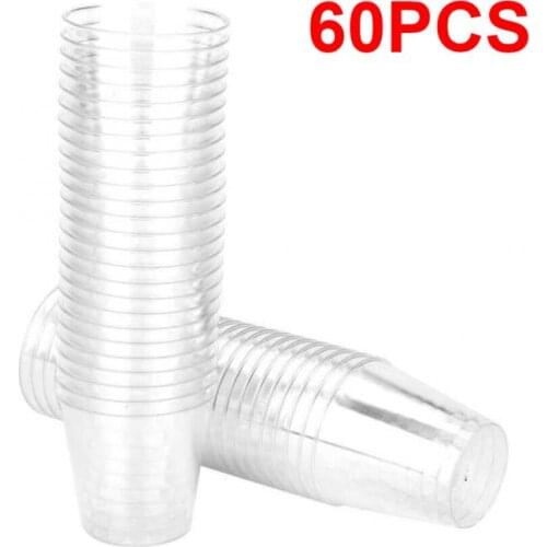 20/60pcs 30ml Eco-friendly Clear Plastic Shot Glass Party Disposable Cups Weddings Birthday Party Clear Cup Tableware Disposable