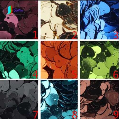 Heart Shape Colorful Single Hole Sequins For Dance Clothes Sewing DIY Decoration Heart Shape Sequins S0465H 10mm/1cm