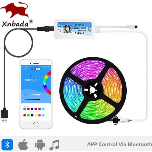 WS2812B RGB LED Light Strip Pixels Controller SP611E Bluetooth Music APP IR 38Keys Control USB Kit DC5V-24V