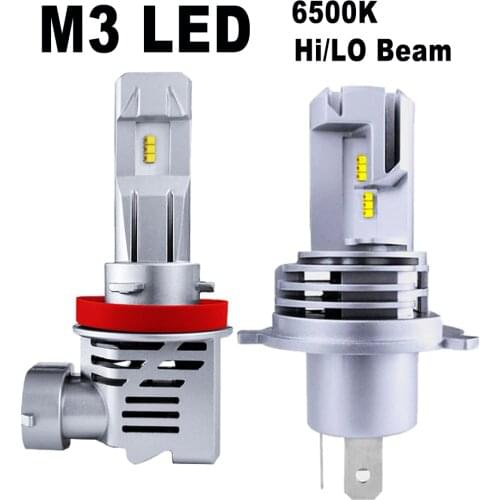 M3 Led Headlight H1 H4 H7 H8 H9 H10 H11 9004 9005 9006 9012 Led Bulbs 50W 6000Lm 12V Build In Fan Auto Car Headlamp