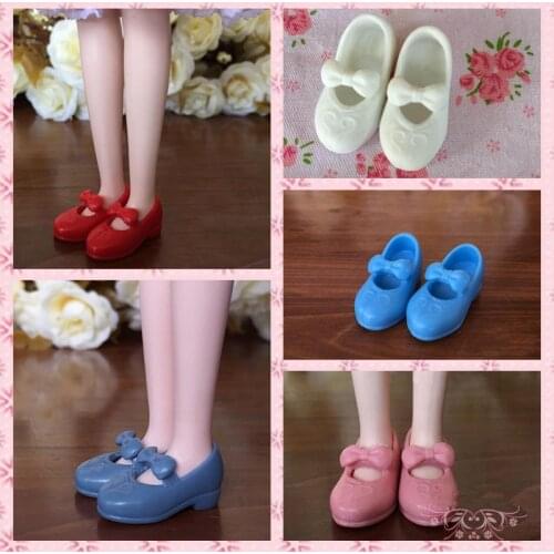 5Pair Mary Janes Shoes For Blythe Dolls Pretty Bowknot Shoes For Licca Doll House Mini Shoes For 1/6 BJD Doll Accessories
