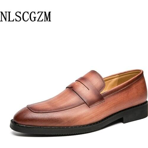 Italian Leather Shoes Men Formal Office 2021 Oxford Slip on Shoes for Men Wedding Shoes Mens Dress Shoes Loafers Zapatos Hombre