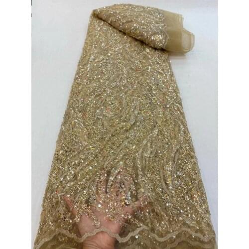 New product promotion exquisite sequin bead tube tulle embroidery, good quality and good price, French tulle lace/jj