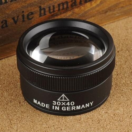 Magnifier Glass Lens Optics Loupes Portable Pocket For Jeweler Coins Stamps 30X x 40mm