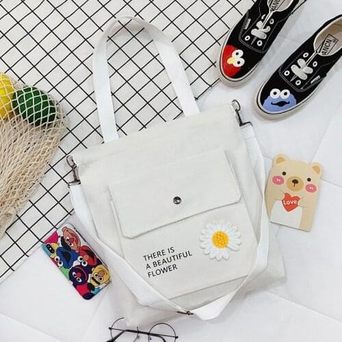 Girl Students Large Capacity Canvas Shoulder Bag Strawberry Embroidery Casual Handbags Preppy Style Women Fashion Crossbody Bag