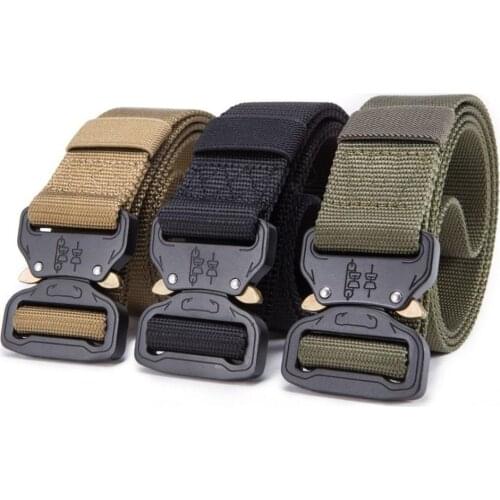 Military Tactical Belt Army Nylon Belt Metal Buckle Men SWAT Cinturon Heavy Duty Waist Belt Wide Outdoor Hunting Training Cinto