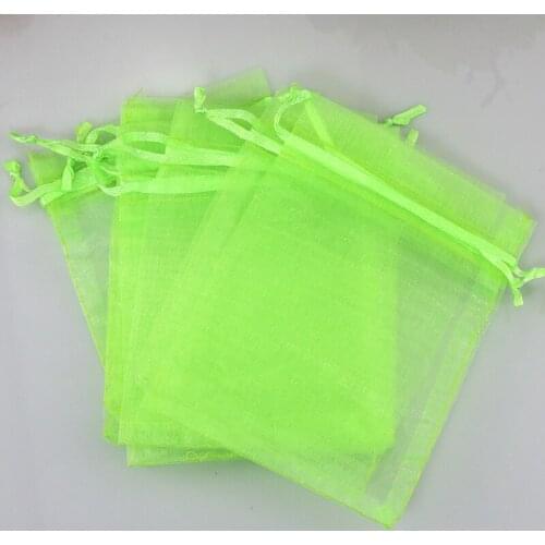 15x20cm (5.9"x7.87") 100pcs/lot Apple Green Organza Bags Wedding Favour Gift bag Jewelry pouches Christmas Gift Bags