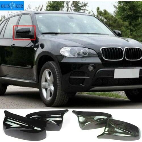 Carbon Fiber/ABS 2x Mirror Cover X5 X6 Car Side Rearview Mirror Cap Cover Shell Replacement For BMW X5 X6 E70 E71 2007-2013
