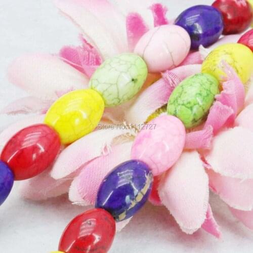 Accessory Crafts 10x14mm Turkey Accessory Crafts DIY Loose Beads Semi Finished Stones Howlite Rice 15inch Jewelry Making Gifts