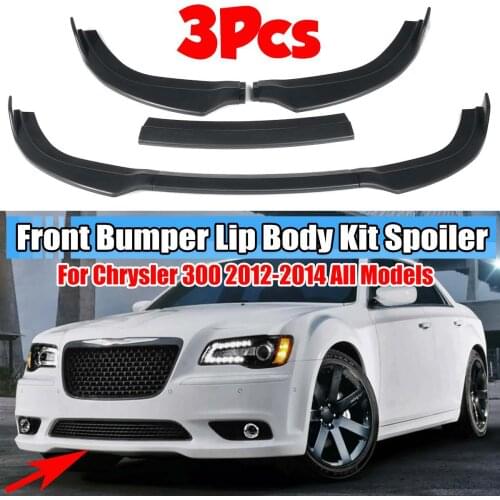 3PCS Car Front Bumper Lip Splitter Diffuser Lip Deflector Body Kit Spoiler For Chrysler 300 SRT8 C S Base Sedan 2012 2013 2014