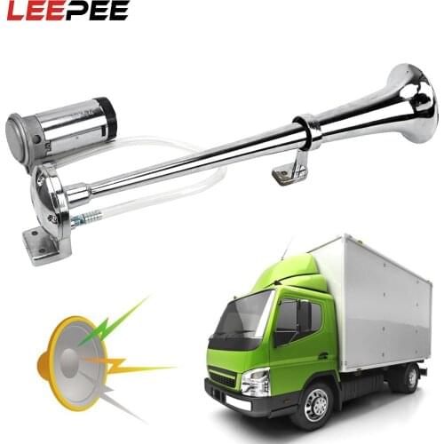LEEPEE Car Air Horn 12V 130DB 17.7 Inch Speaker Compressor Single Trumpet for Trucks Cars Automobiles Universal Super Loud