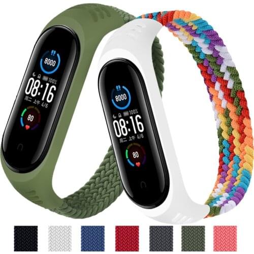 Bracelet for Mi band 5 6 Strap Nylon Braided Solo Loop pulseira bracelet Miband4 Miband5 Wristband for xiaomi Mi band 4 3 strap