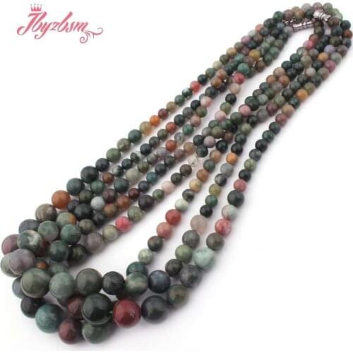 6mm-14mm Round Ball Beads Smooth Graduated Stone Beads For Woman Fashion Style Jewelry Making Necklace 18" Free Shipping