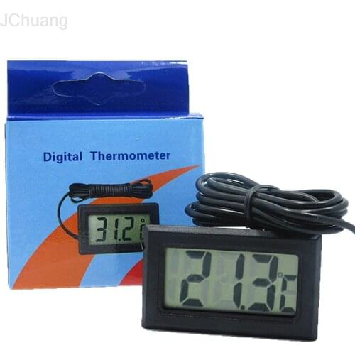 LCD Digital Thermometer With Battery Freezer Mini Thermometer Indoor Outdoor Electronic Thermometer With Sensor