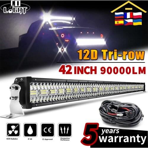 CO LIGHT 42inch LedLight Bar 90000LM Led Bar Offroad Combo Beam 3-Row LED Work Light For Trucks Tractor 4x4 SUV ATV Boat 12V 24V