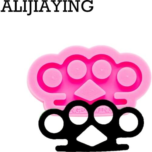 DY0268 Smooth art designbrass knuckles molds Non-stick craft epoxy resin mould DIY silicone mold for Keychain jewelry