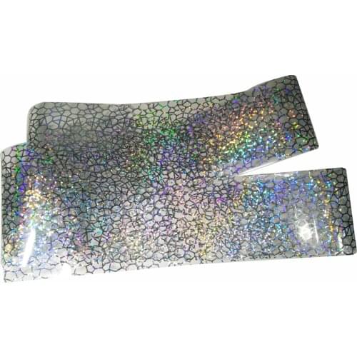 40mm*1000mm Nail Foil F003 Laser Holographic Clear Gridding Nail Film Full Cover Nail Sticker Transfer Foil Decal For Nail