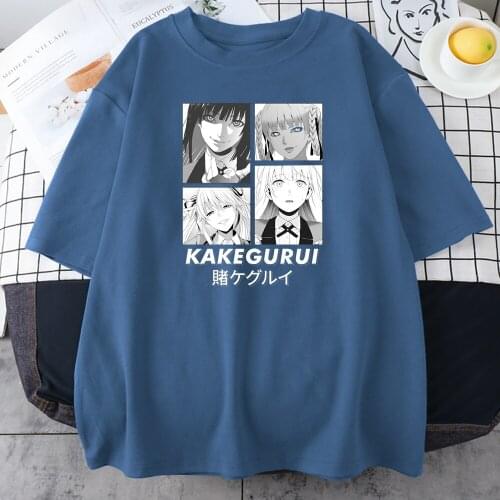 Kakegurui Anime Print Women T Shirts Summer Short Sleeve Loose O Neck Harajuku Tee Shirt Female New Brand Fashion Streetwear Top