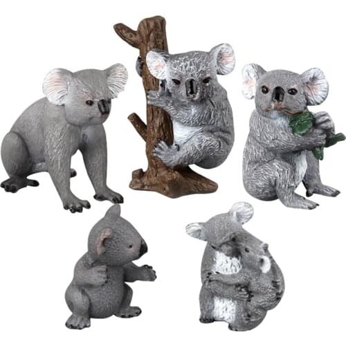 Simulation Cute Koala Figure Collectible Toys Koala Animal Action Figures Kids Wild Animal Soft Rubber Toys