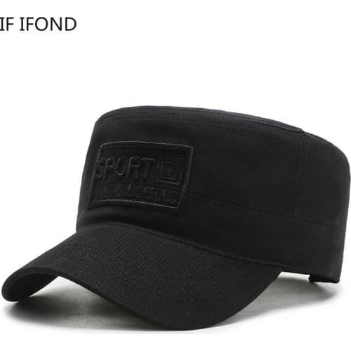 Fashion cotton flat caps Military hats outdoor sun protection casual hat Embroidered retro army cadet style hat