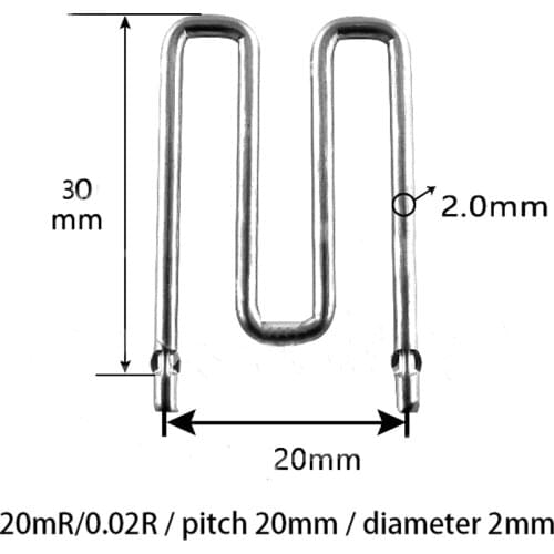 5pcs Constantan / sampling resistor 20 milliohms / 20mR/0.02R / pitch 20mm / diameter 2mm