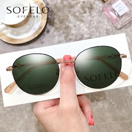 Round Titanium Prescription Sunglasses Men Polarized Retro Progressive Sun Glasses For Women Round Myopia Bifocal Eyewear Brand