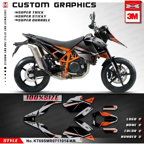 KUNGFU GRAPHICS Motorcycle Graphics Custom Decals Supermoto Decorations for SM SMR 690 2007 2008 2009 2010 2011