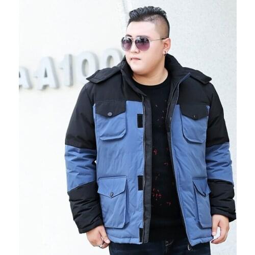 Winter Mens Large size 8XL 9XL 10XL Hooded Warm Jacket Fashion Street Loose Short Jacket Winter Jacket Men