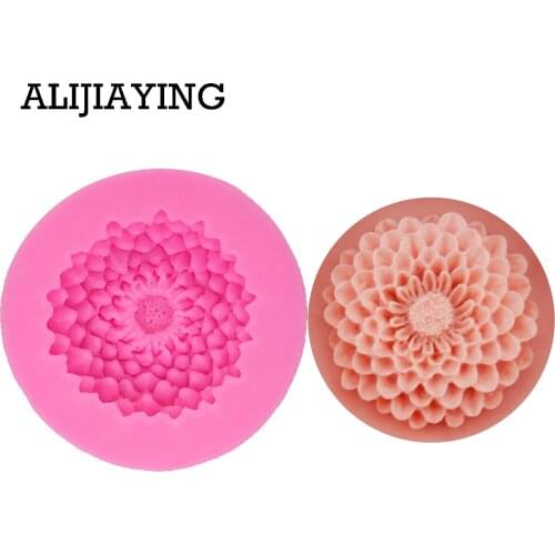 M0744 1Pcs chrysanthemum Fondant Mould Flower Chocolate Molds DIY Kitchen Cake border Decorating Tools